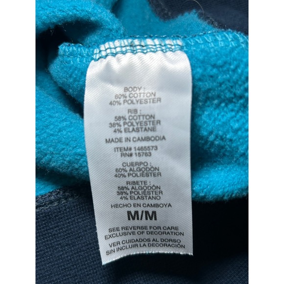 WOMENS CHAMPION ATHLETIC Blue Tie Dye Hoodie Sweatshirt‎ Logo Medium - Picture 5 of 6